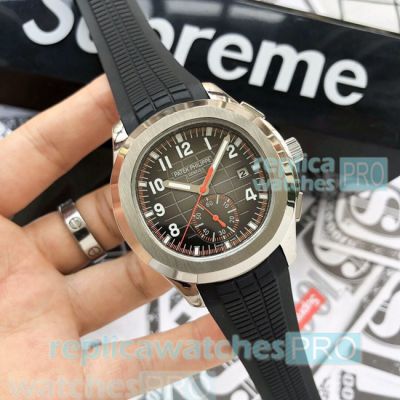 Best Quality Copy Patek Philippe Aquanaut D-White Face Black Rubber Strap Men's Watch